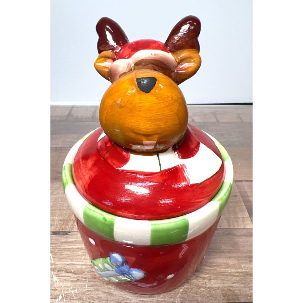 Royal Norfolk Reindeer-Themed Ceramic Jar